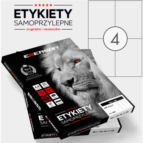 ETYKIETY 105 X 148.0 MM. 4 SZT/A4 EMERSON UNIWERSALNE