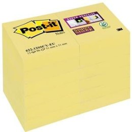 Karteczki Post-it Super Sticky 47.6x47.6mm (622-12SSCY) żółte (12x90)