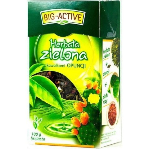 Herbata Big-Active 100g zielona z kawałkami opuncji