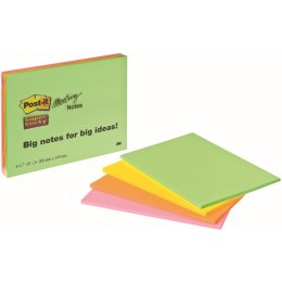 KARTECZKI POST-IT SUPER STICKY 149 X 200 MM 4 KOLORY (4 X 45)