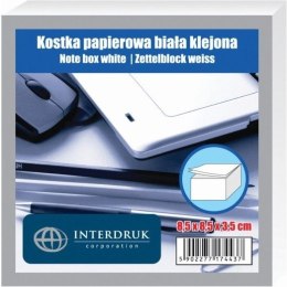 KOSTKA PAPIEROWA 85 X 85 X 35 MM KLEJONA BIAŁA