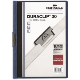 SKOROSZYT Z KLIPSEM A4 DURABLE DURACLIP 30, GRANATOWY