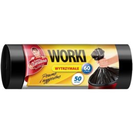 WORKI NA ŚMIECI 60 L HDPE CZARNE (50)