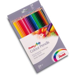 KREDKI OŁÓWKOWE PENTEL 24 KOLORY