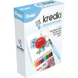 Kredki akwarelowe Pentel (+bloczek i pędzelek) 12 kolorów