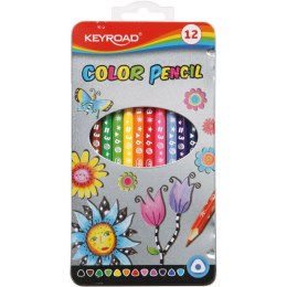 KREDKI OŁÓWKOWE KEYROAD COLOR PENCIL 12 KOLORÓW