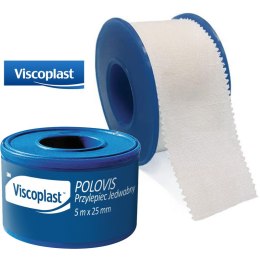 Przylepiec tkaninowy Viscoplast Polovis 25mm/5m biały