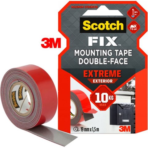 Taśma montażowa Scotch Fix Extreme 19mm/1.5m czarna