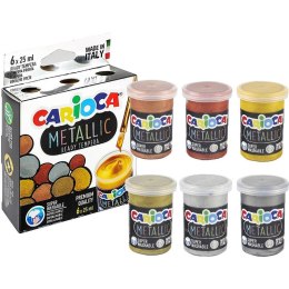 Farba tempera Carioca Metallic 25ml x6 kolorów