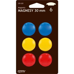 Magnesy do tablic Grand śr.30mm 3 kolory (3x2)