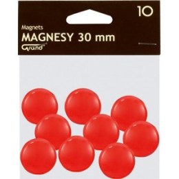 Magnesy do tablic Grand śr.30mm czerwone (10), CZERWONY