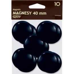 Magnesy do tablic Grand śr.40mm czarne (10), CZARNY