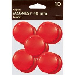 Magnesy do tablic Grand śr.40mm czerwone (10), CZERWONY