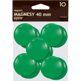 Magnesy do tablic Grand śr.40mm zielone (10), ZIELONY