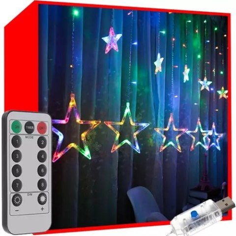 Kurtyna świetlna 138 LED USB- multicolor KŚ19748